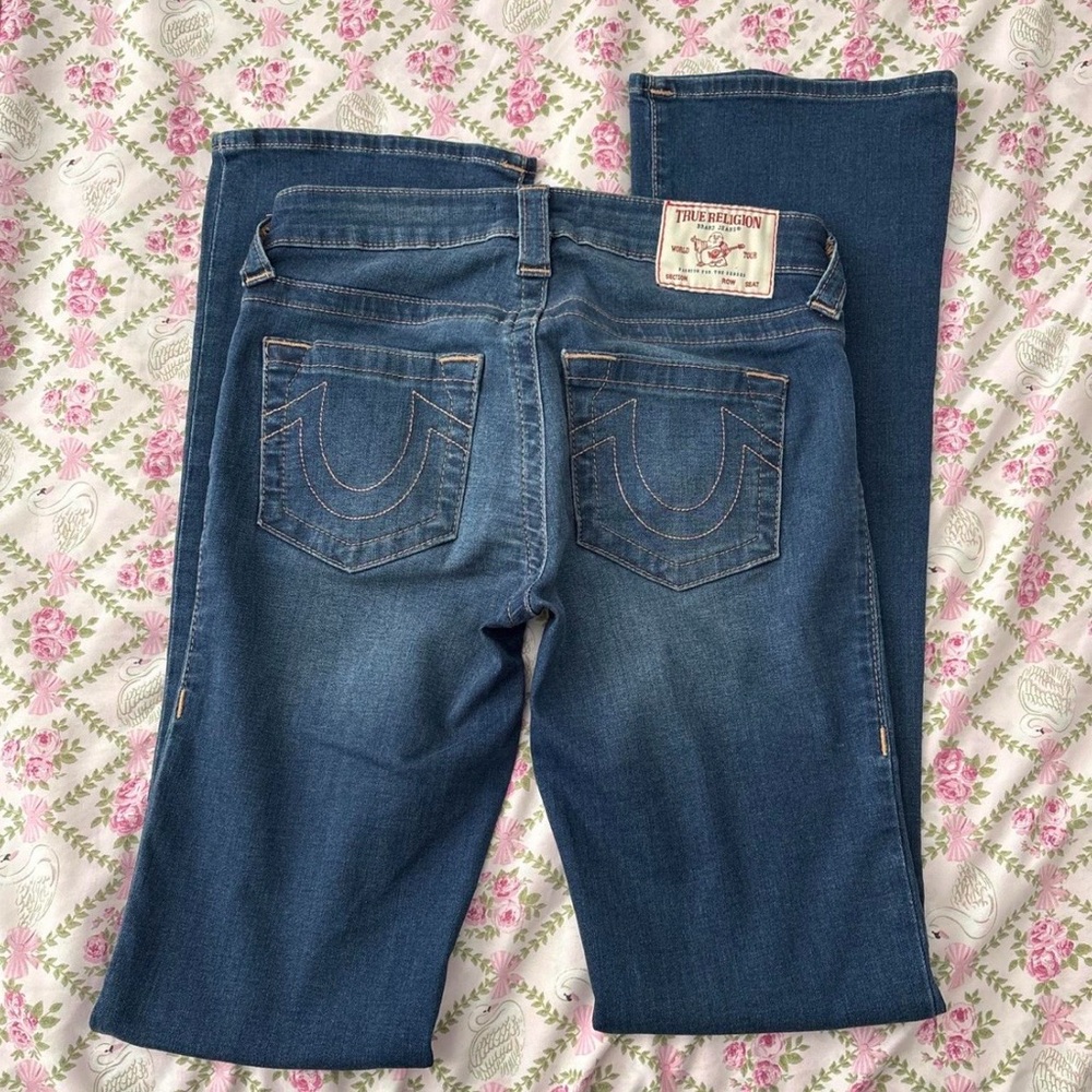 True religion Becca Women's Boot Cut Jeans in Dark Blue Denim